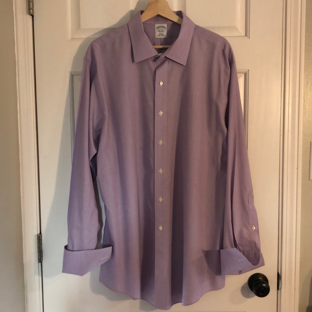 Brooks Brothers Lavender Oxford Shirt Size 18-35 - Picture 1 of 6